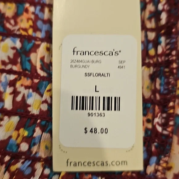 TRIXXI Francesca's Ruffled Purple Flower Pattern Smocked Sundress - Picture 3 of 4